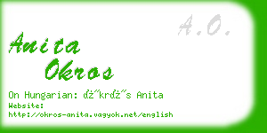 anita okros business card